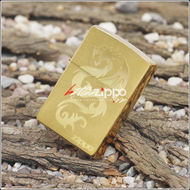 Bật lửa Zippo chính hãng đồng khắc rồng mẫu 004