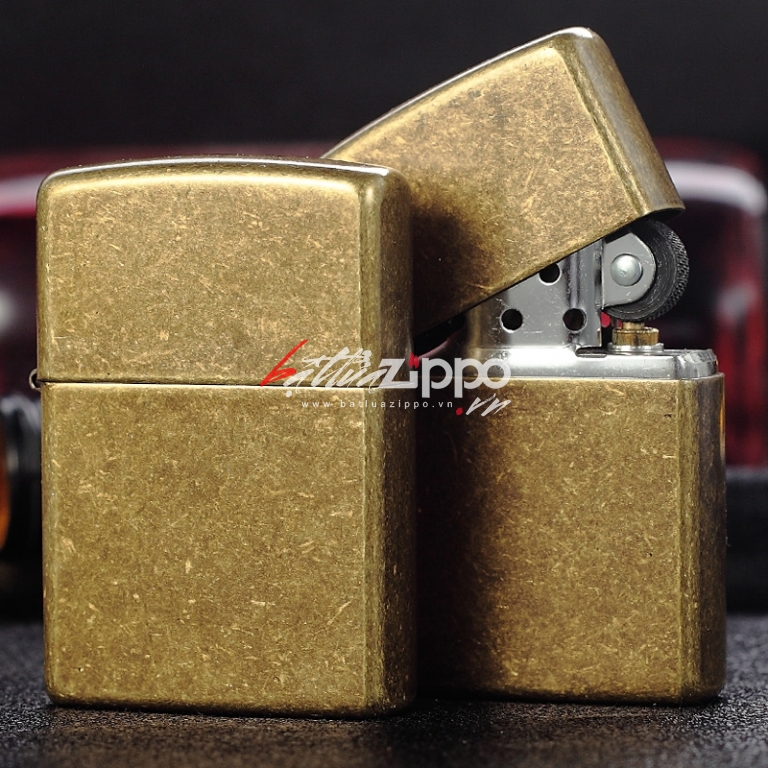 Bật Lửa Zippo Màu Vàng Đồng Thau Giả Cổ - SKU 201FB – Zippo Antique Brass
