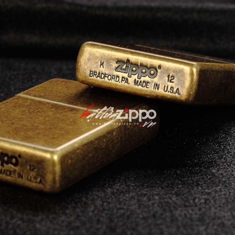 Bật Lửa Zippo Màu Vàng Đồng Thau Giả Cổ - SKU 201FB – Zippo Antique Brass