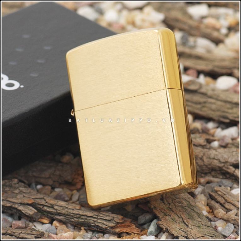 Bật Lửa Zippo Đồng Vàng Vân Xước Ngang - SKU 204B – Zippo Brushed Brass