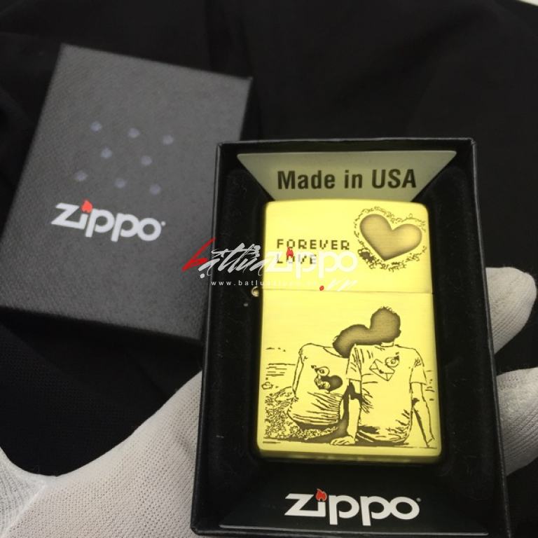 Bật lửa Zippo chính hãng đồng Love Forever