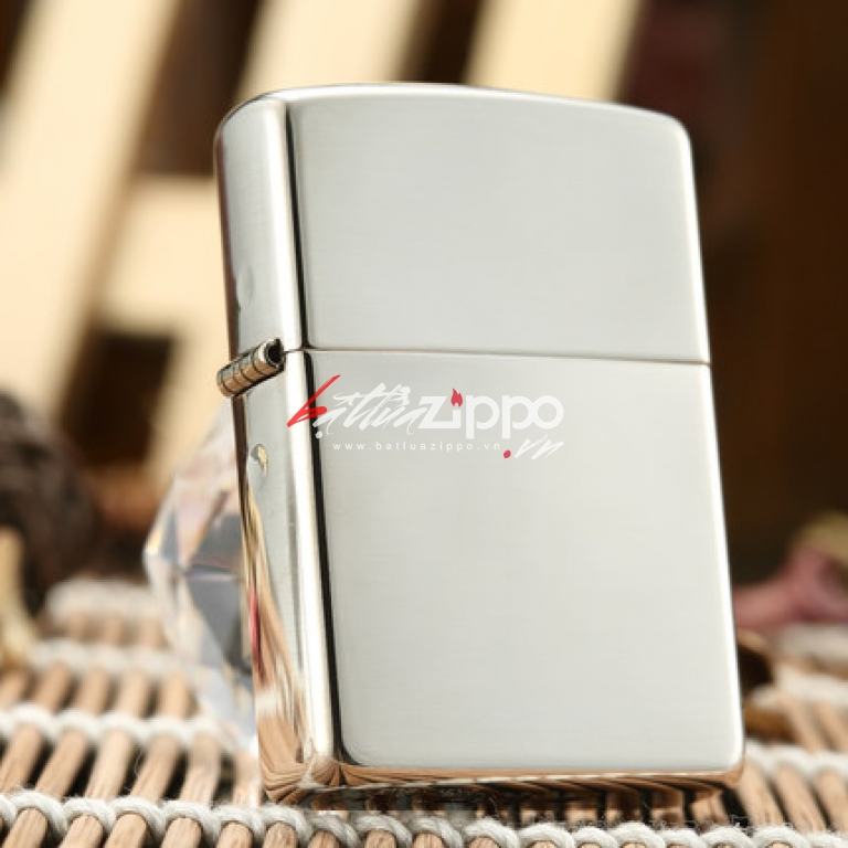 Zippo 15 - Bật lửa zippo chính hãng nguyên khối bạc trơn bóng