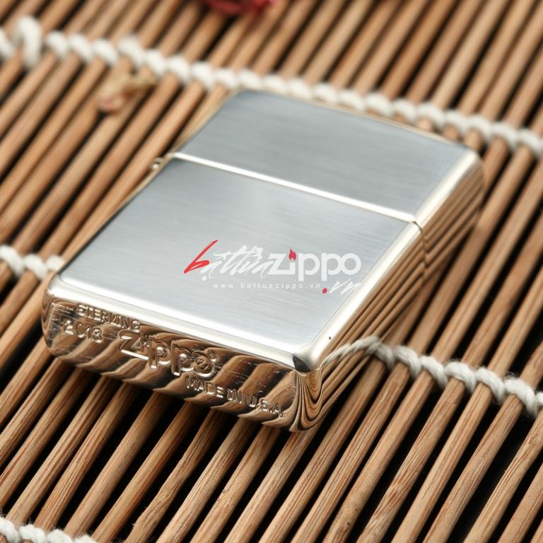 Zippo 15 - Bật lửa zippo chính hãng nguyên khối bạc trơn bóng