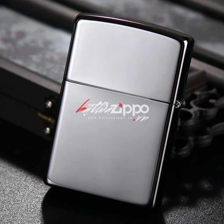 Bật Lửa Zippo Phủ Bóng Màu Xám Khói - SKU 150 – Zippo Black Ice