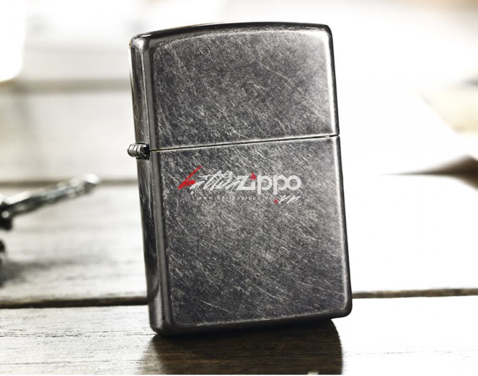 Bật Lửa Zippo Sơn Màu Đen Xám Đá - SKU 28378 – Zippo Regular Gray Dusk
