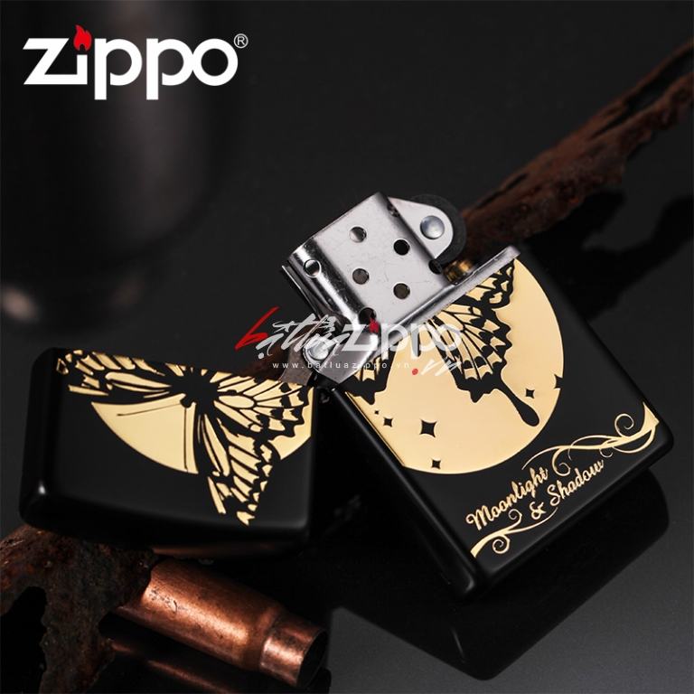 Bật lửa Zippo chính hãng nguyên khối hình bướm đêm
