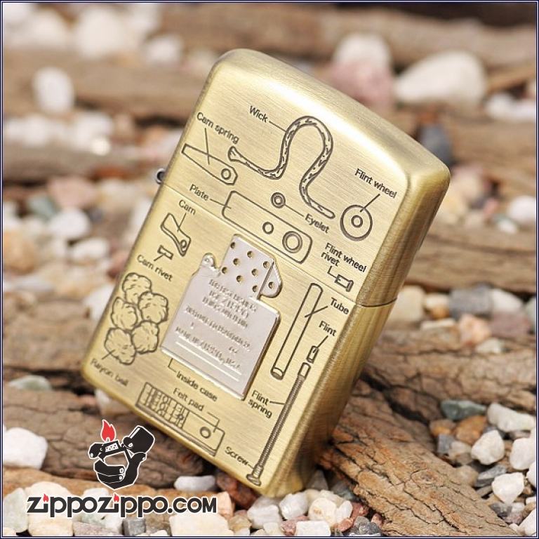 Bật lửa ZIppo Đồng khắc mô hình Zippo