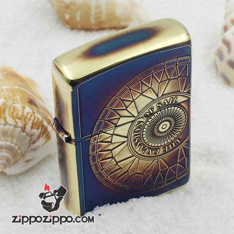 Bật lửa Zippo Đồng khắc hình la bàn