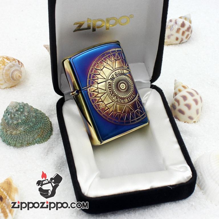 Bật lửa Zippo Đồng khắc hình la bàn