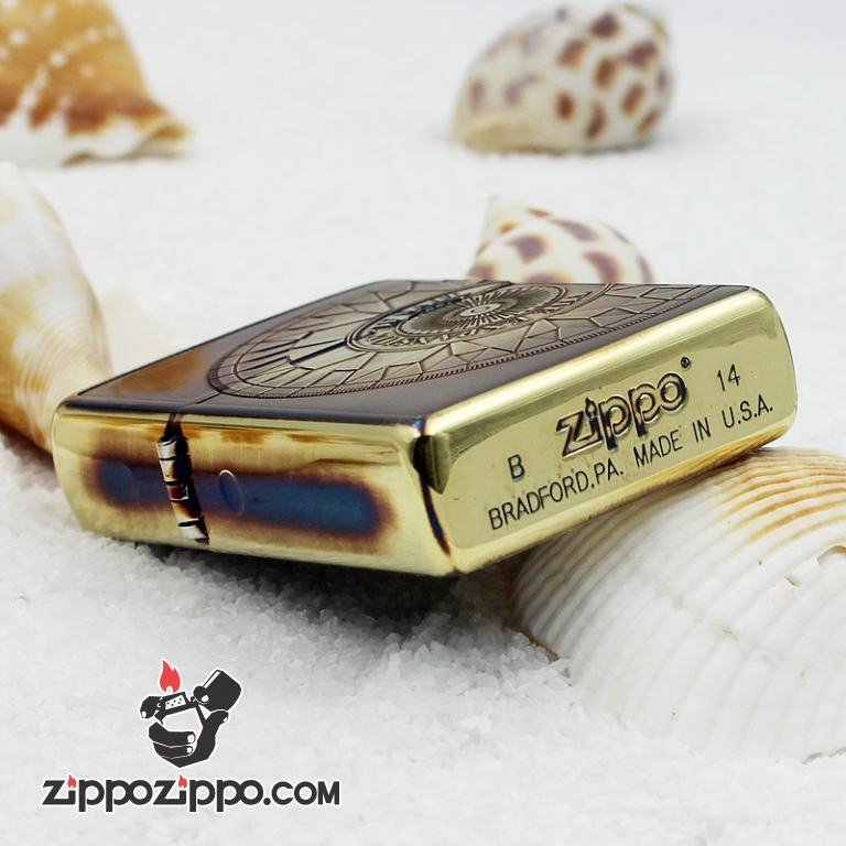 Bật lửa Zippo Đồng khắc hình la bàn