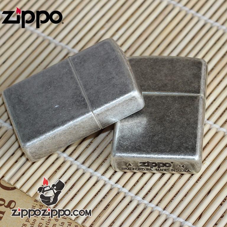 Bật Lửa Zippo Vỏ Dày Mạ Chrome Màu Bạc Giả Cổ - SKU 28973 – Zippo Armor Antique Silver Plate