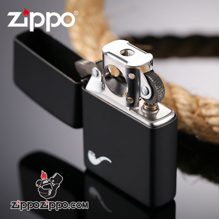 Bật Lửa Zippo Tẩu Sơn Tĩnh Điện Màu Đen - SKU 218PL – Zippo Black Matte Pipe