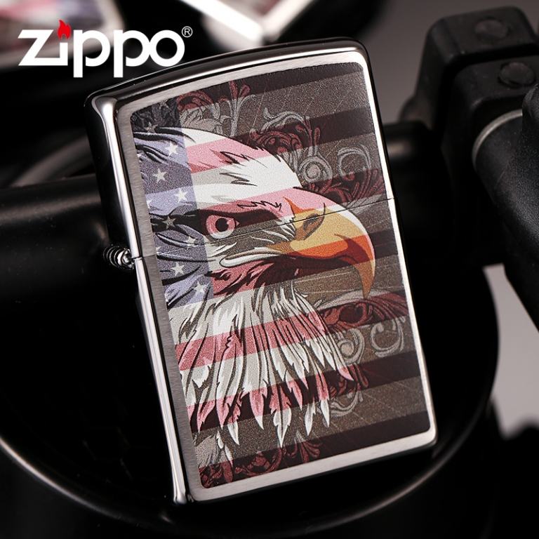 Bật lửa Zippo in hình đại bàng và cờ Mỹ