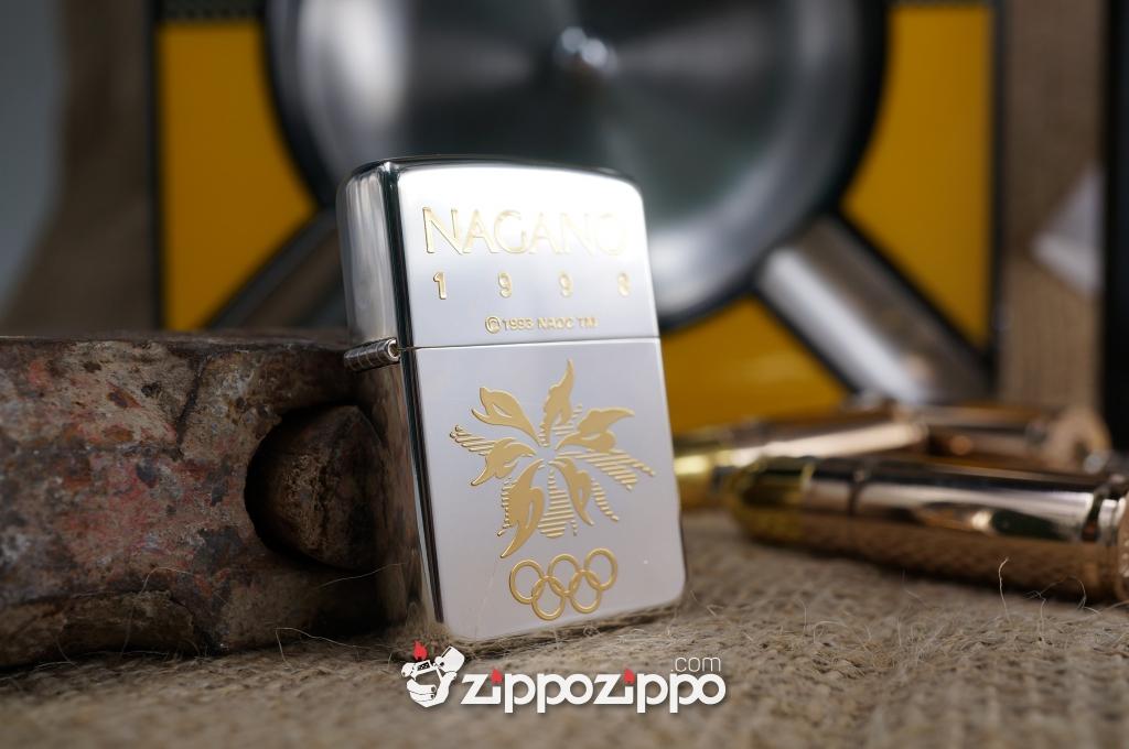 Zippo Bạc Mạ Vàng olympic