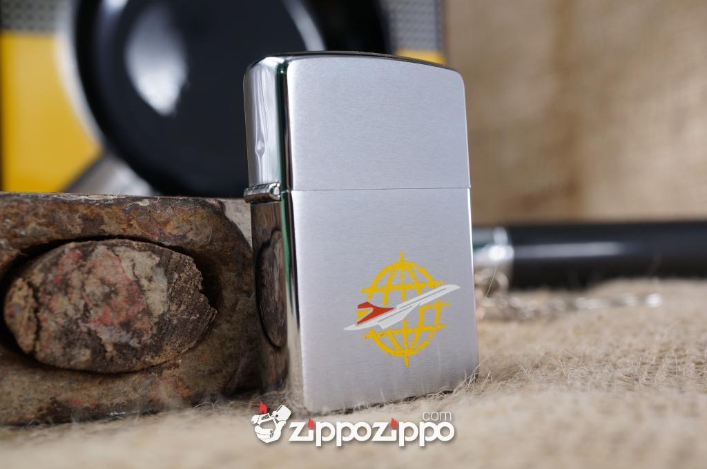 bật lửa zippo cổ logo máy bay sản xuất năm 1990