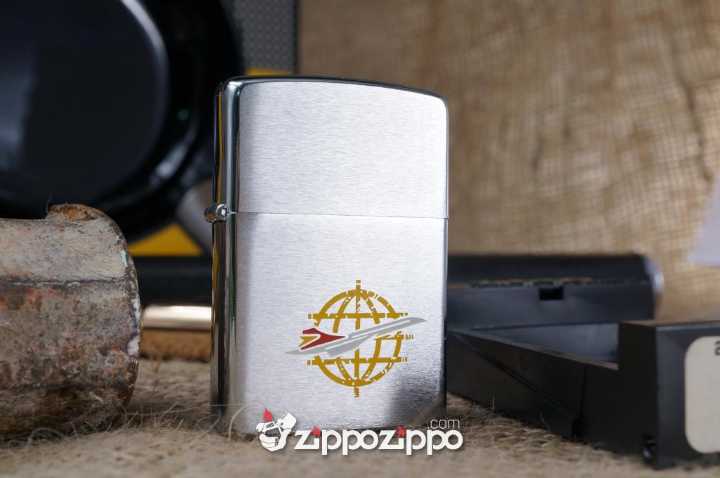 bật lửa zippo cổ logo máy bay sản xuất năm 1990