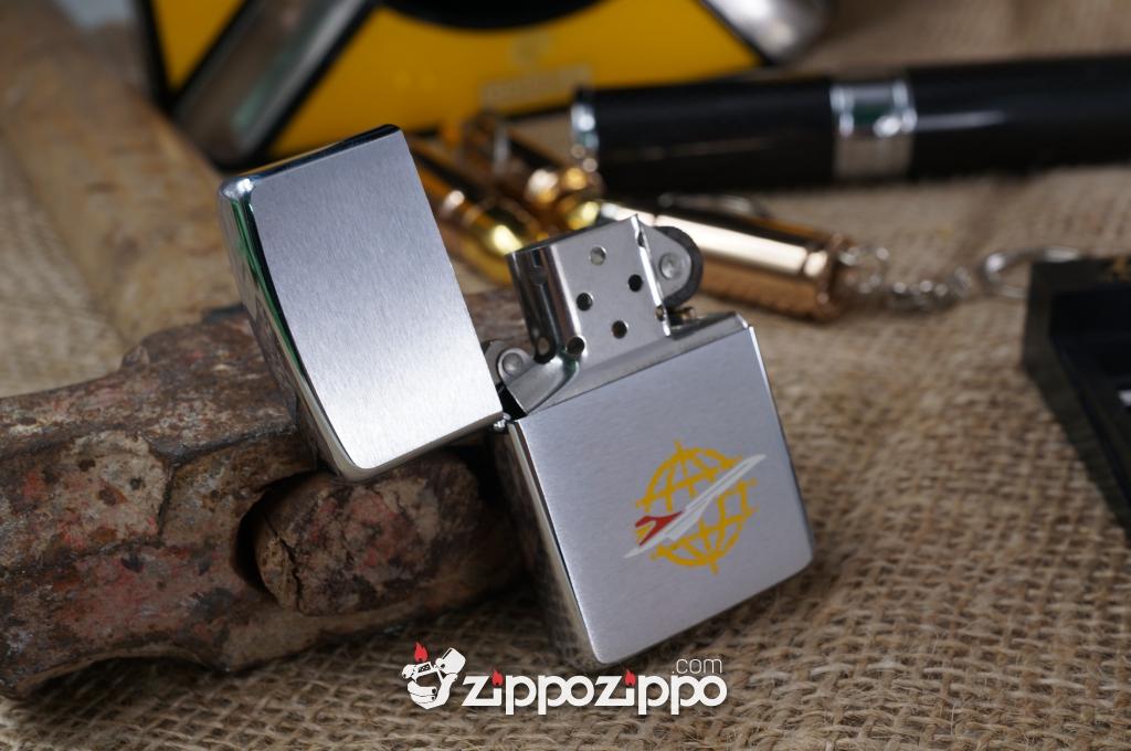 bật lửa zippo cổ logo máy bay sản xuất năm 1990