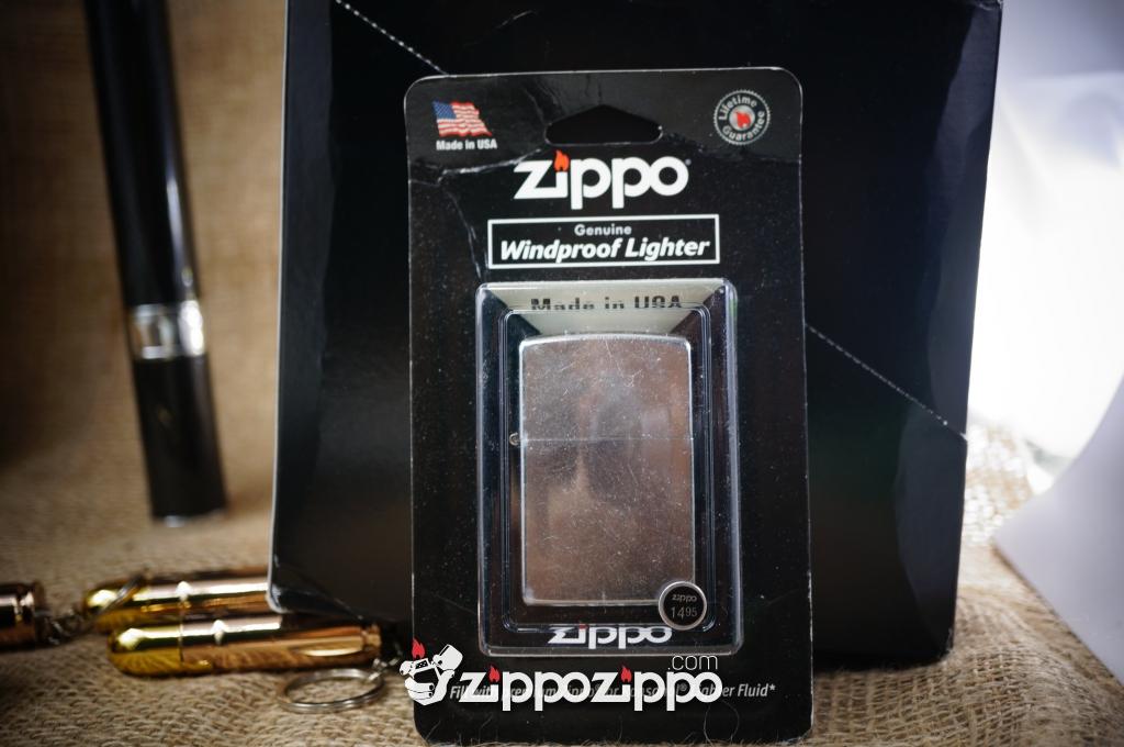 ZIPPO VỈ MÀU BẠC XƯỚC