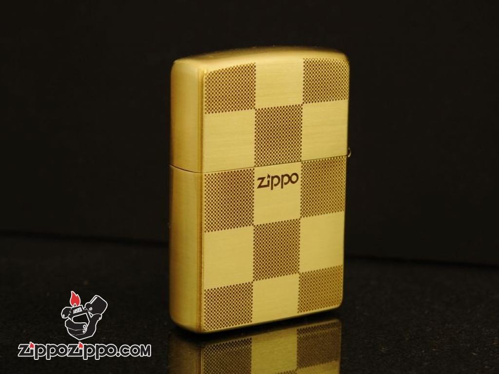 Bật lửa Zippo chính hãng kẻ caro ô vuông khắc logo ZP