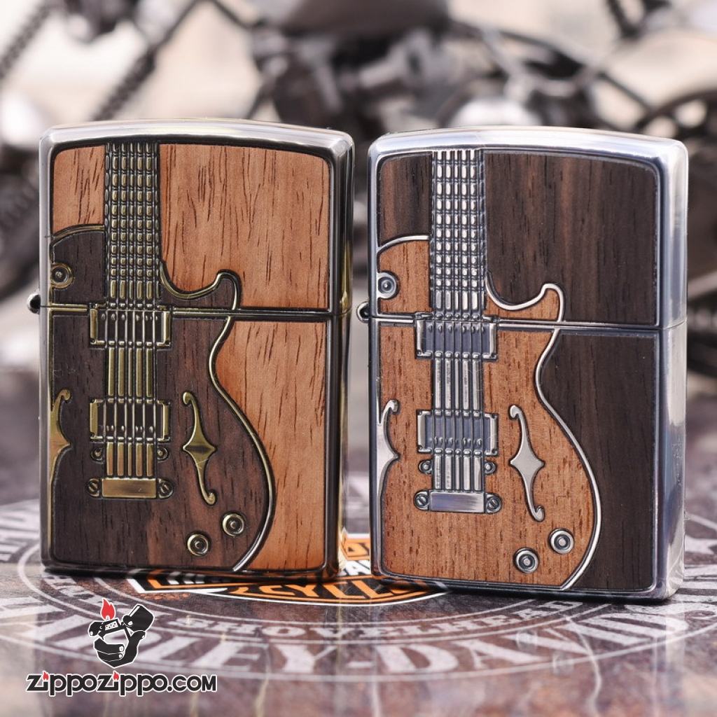 Bật Lửa Zippo Chính Hãng Khắc Họa Tiết Đàn guitar