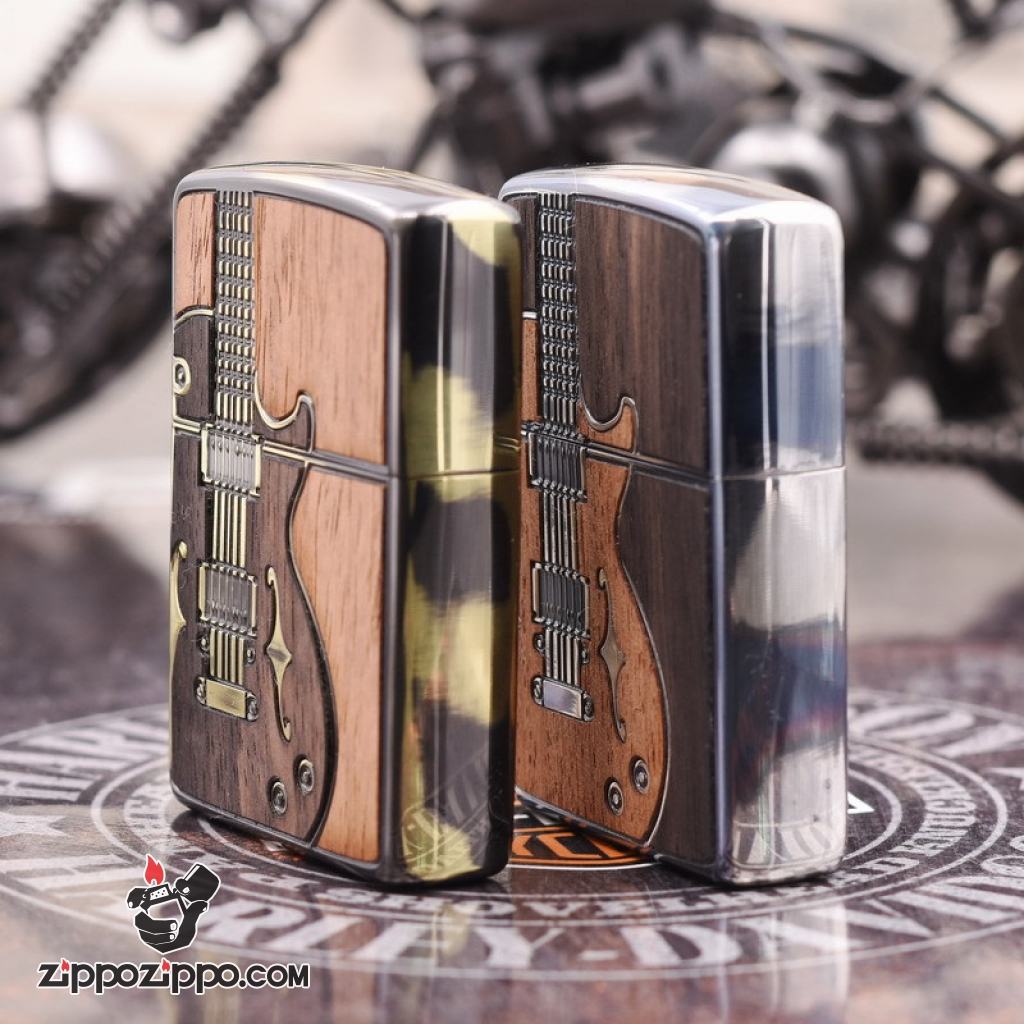 Bật Lửa Zippo Chính Hãng Khắc Họa Tiết Đàn guitar