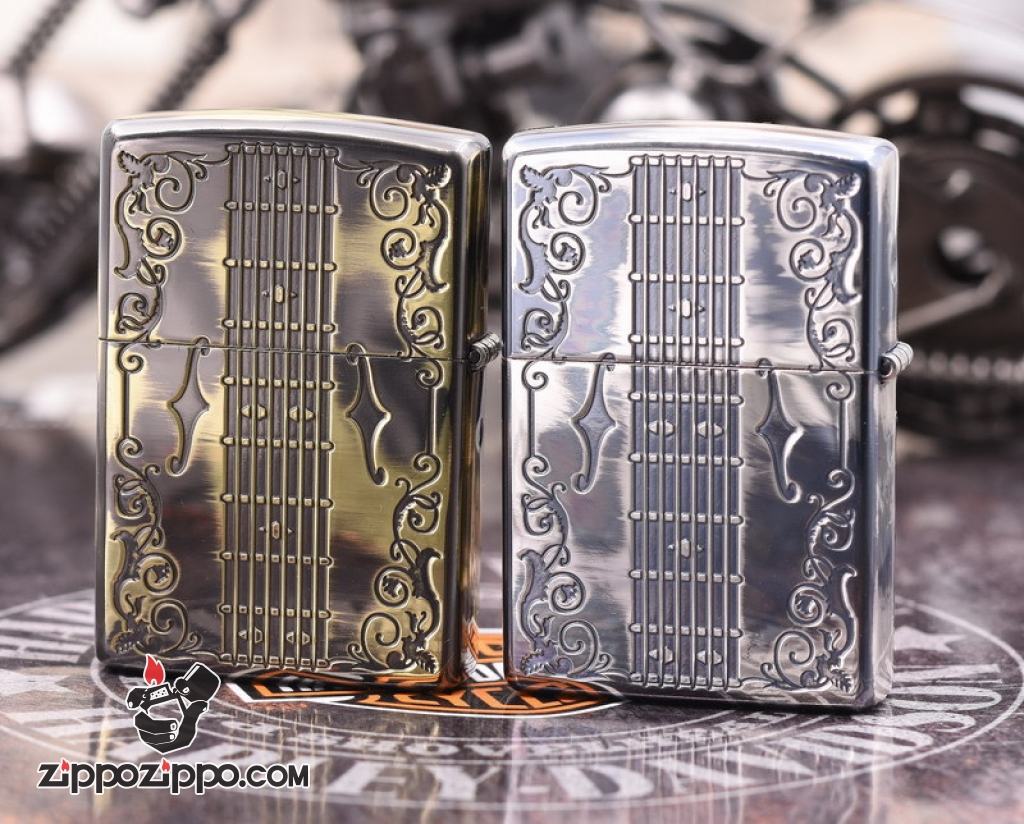 Bật Lửa Zippo Chính Hãng Khắc Họa Tiết Đàn guitar