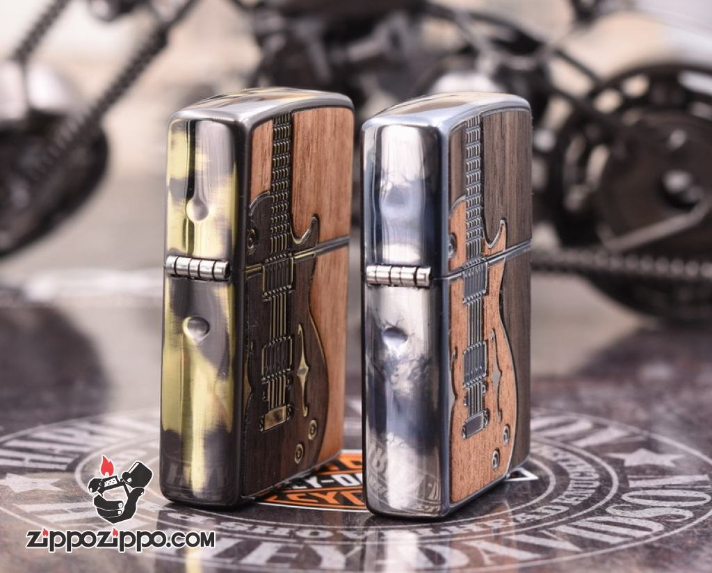 Bật Lửa Zippo Chính Hãng Khắc Họa Tiết Đàn guitar