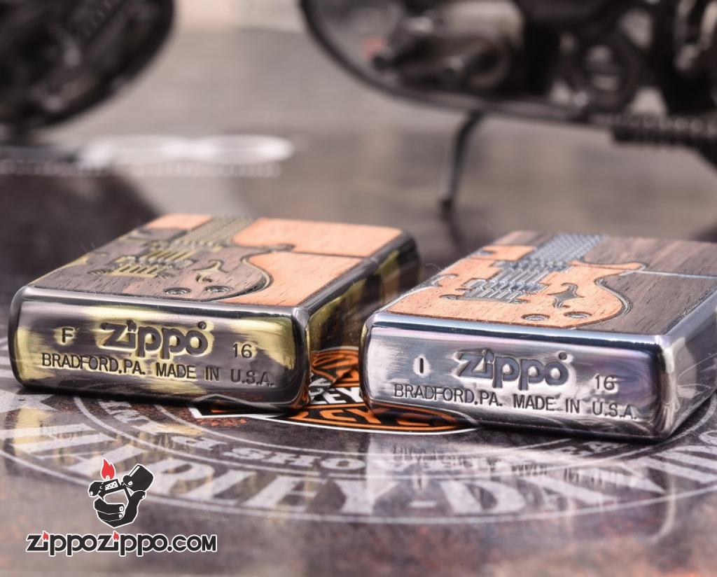 Bật Lửa Zippo Chính Hãng Khắc Họa Tiết Đàn guitar