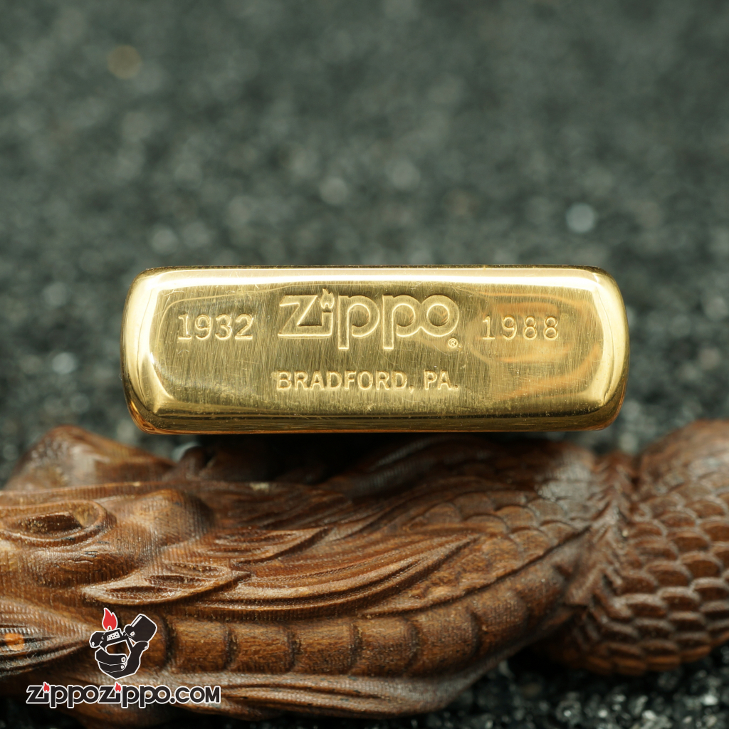 Zippo đồng xước Nguyên chất khắc solid brass chu niên 1932-1988