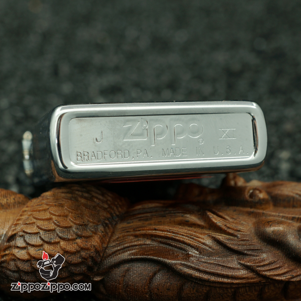 Zippo cổ mầu bạc camel khắc hình câu cá sản xuất năm 1995