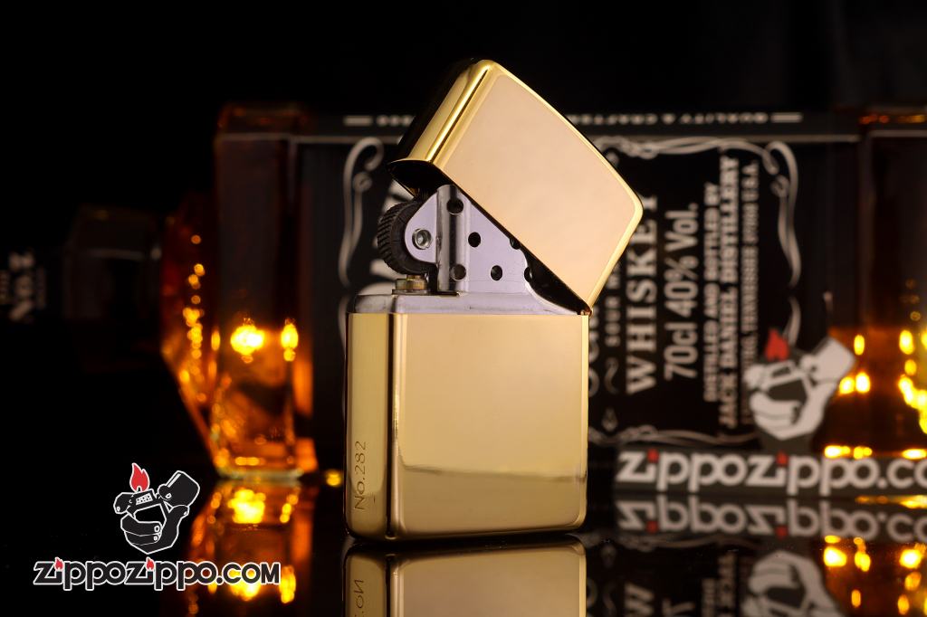 Zippo chính hãng mạ vàng gắn đá các số may mắn