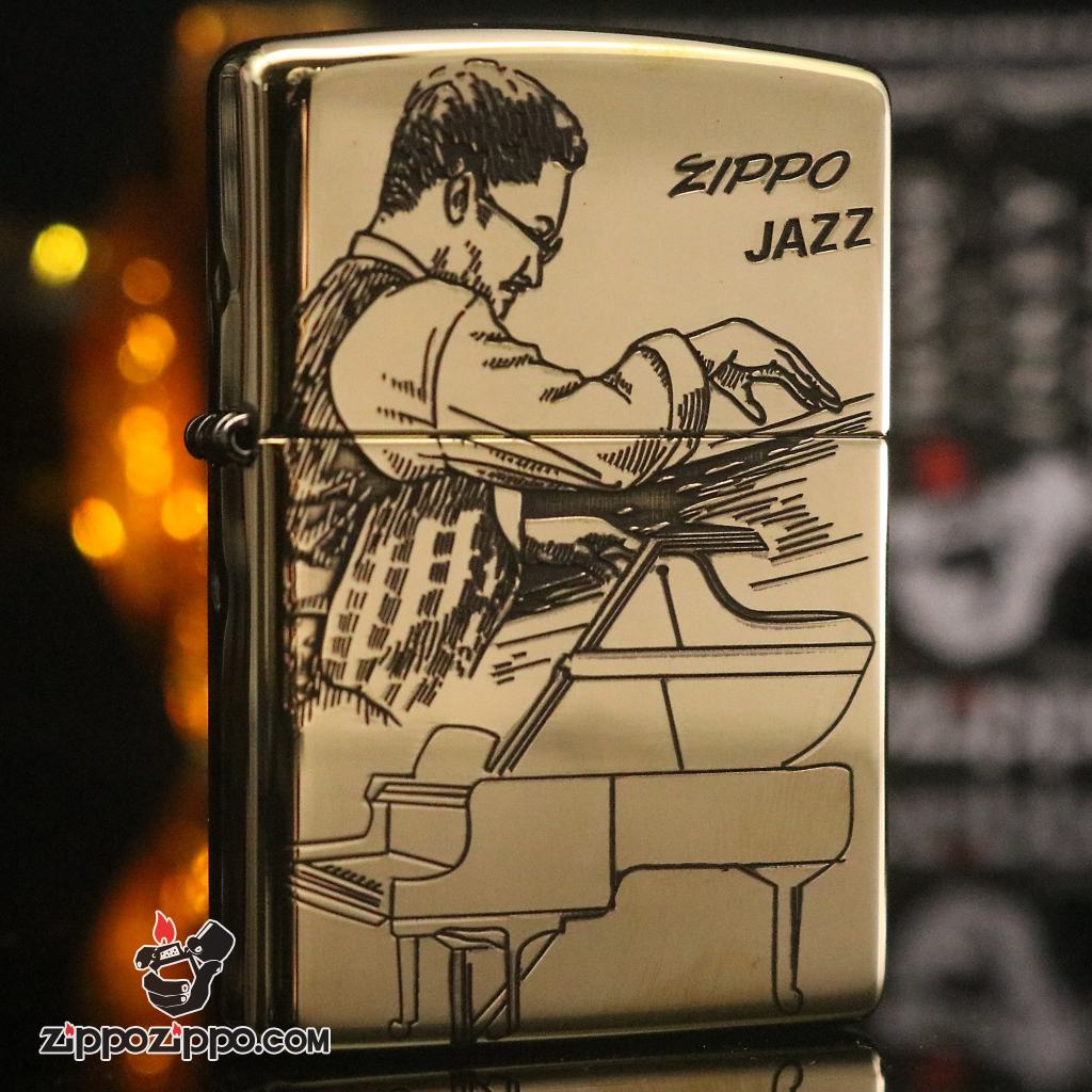 Bật lửa Zippo chính hãng Jazz đồng bản bóng
