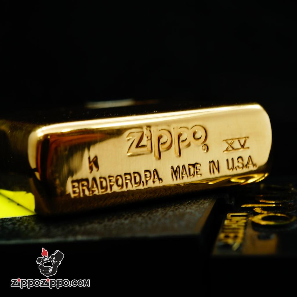 Zippo đời la mã sản xuất 1999 đồng vàng bóng