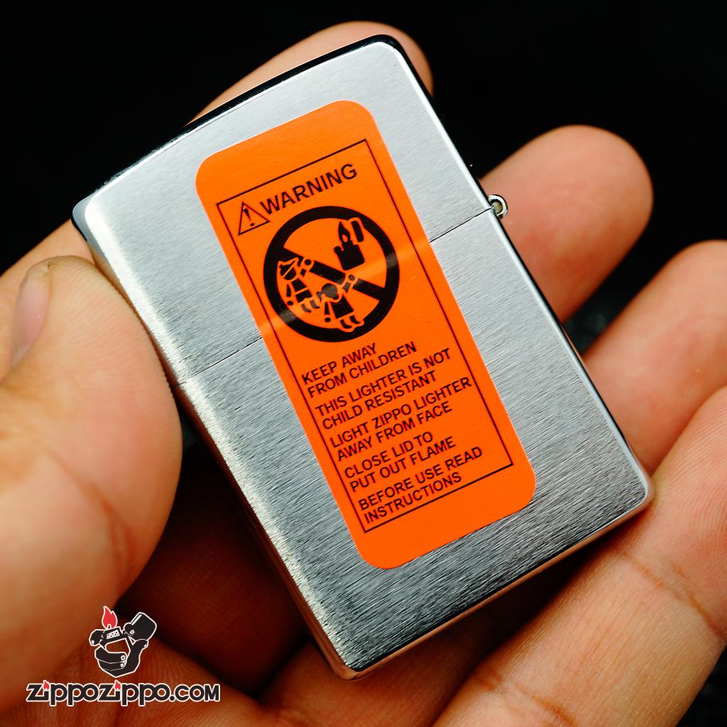 Zippo sản xuất 2003 chrome bạc xước cổ điển