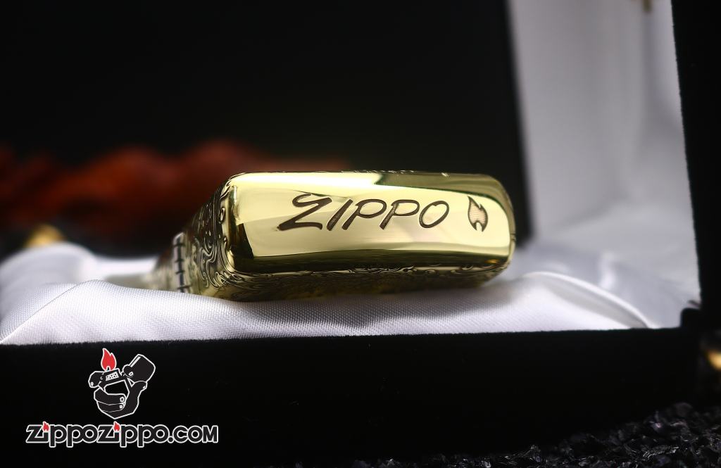 Bật lửa Zippo đồng bản armor khắc siêu sâu hình rồng