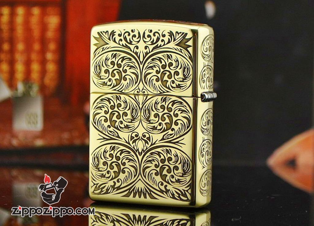 Bật lửa Zippo chính hãng đồng khắc hoa văn đối xứng amor