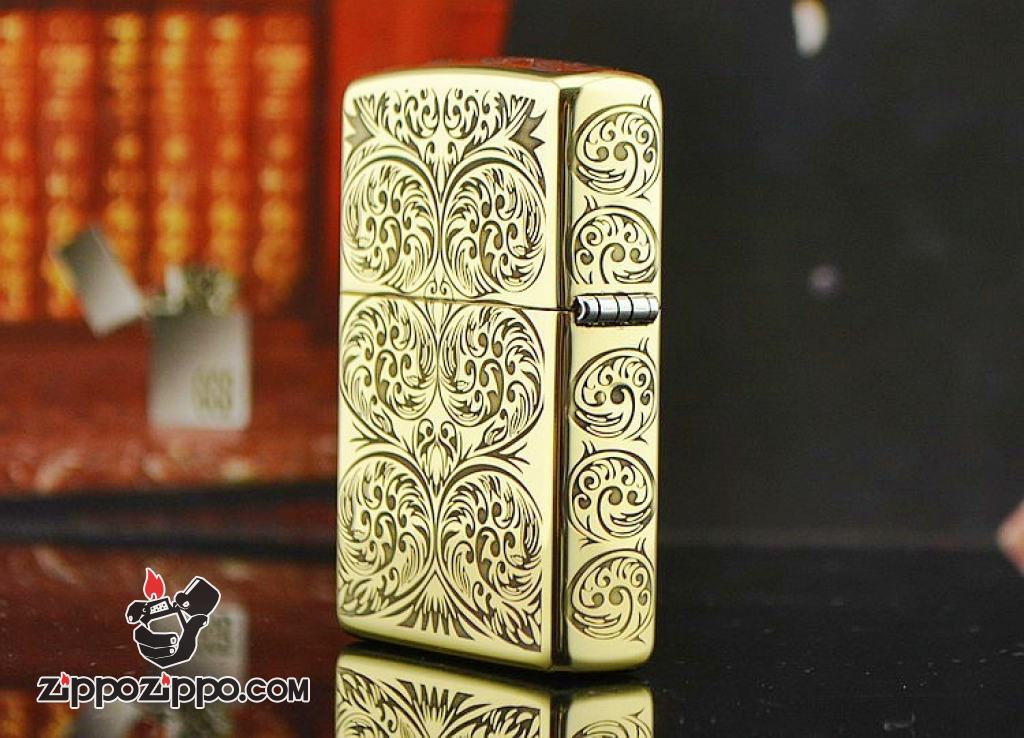 Bật lửa Zippo chính hãng đồng khắc hoa văn đối xứng amor