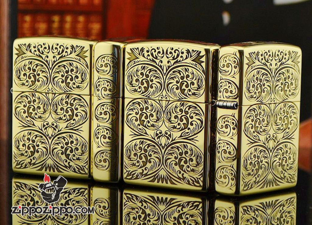 Bật lửa Zippo chính hãng đồng khắc hoa văn đối xứng amor