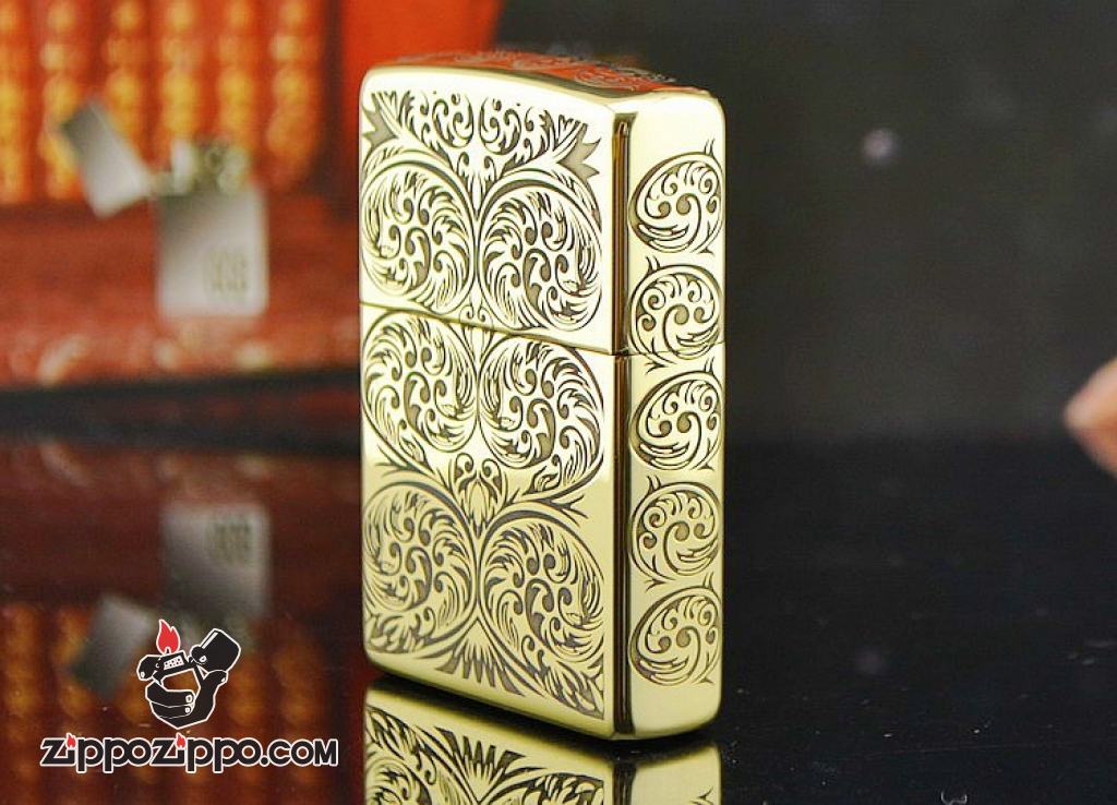 Bật lửa Zippo chính hãng đồng khắc hoa văn đối xứng amor