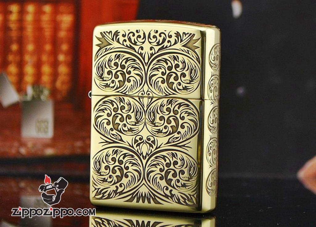 Bật lửa Zippo chính hãng đồng khắc hoa văn đối xứng amor