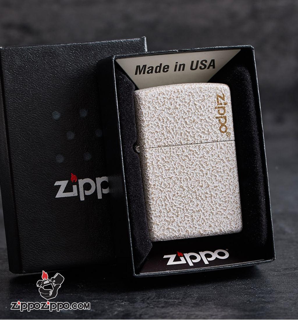 Bật Lửa Zippo Sơn Màu Trắng Ánh Kim - Logo Zippo SKU 49181ZL – Zippo Mercury Glass Zippo Logo