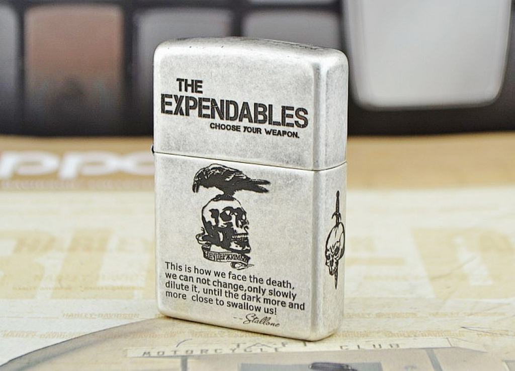 Bật lửa Zippo Chính Hãng The Expendables Mạ Antique Silver
