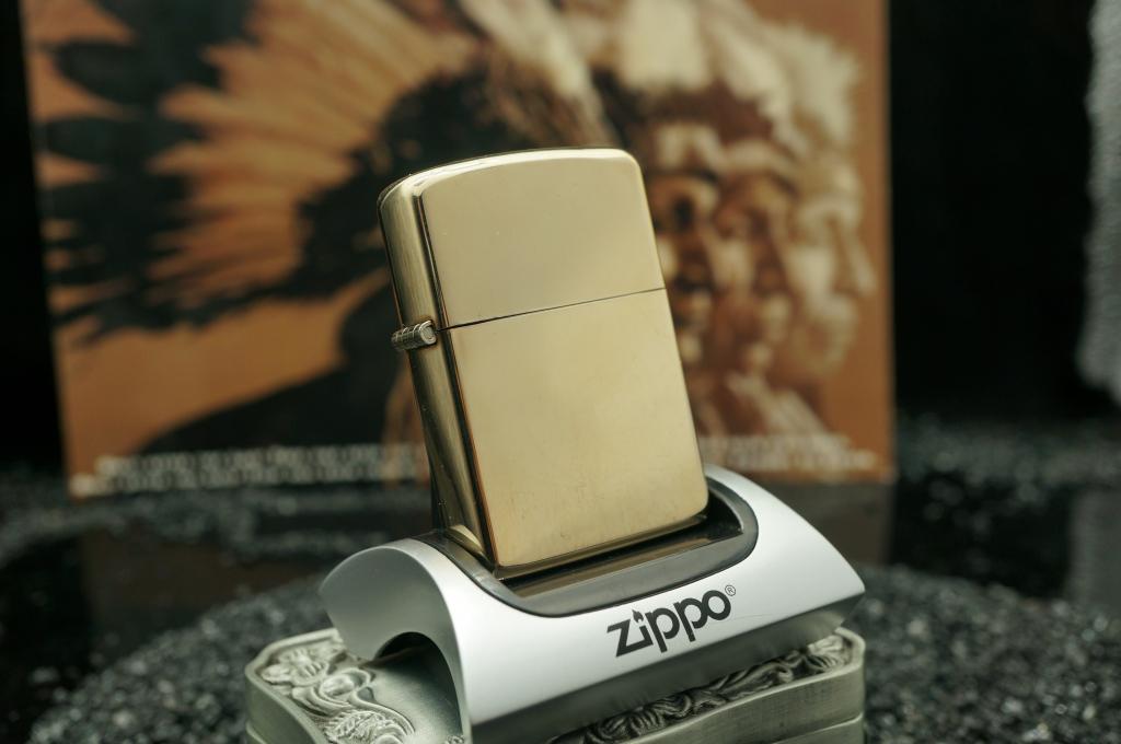 Zippo Bọc Vàng Nguyên Khối 10K Gold-Filled Trơn giai đoạn 1954-1955