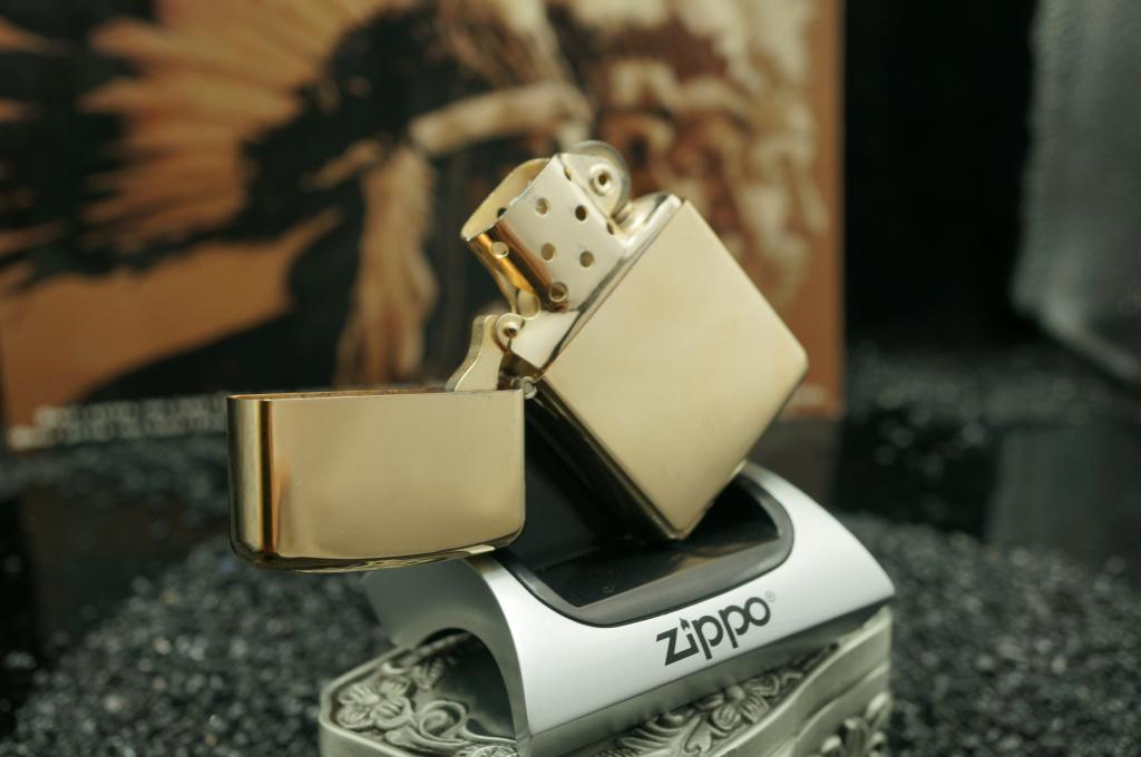 Zippo Bọc Vàng Nguyên Khối 10K Gold-Filled Trơn giai đoạn 1954-1955
