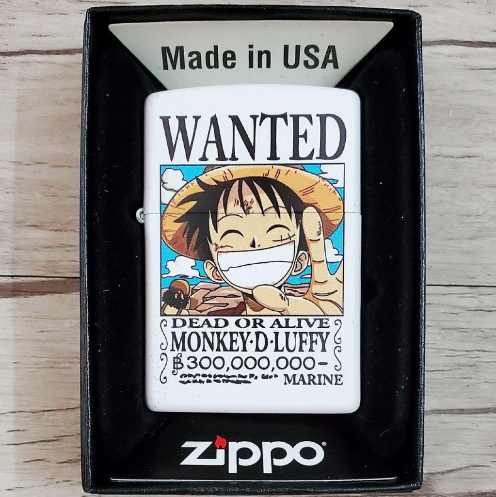 Bật Lửa Zippo Chính Hãng In Màu Wanted  Luffy Mũ Rơm