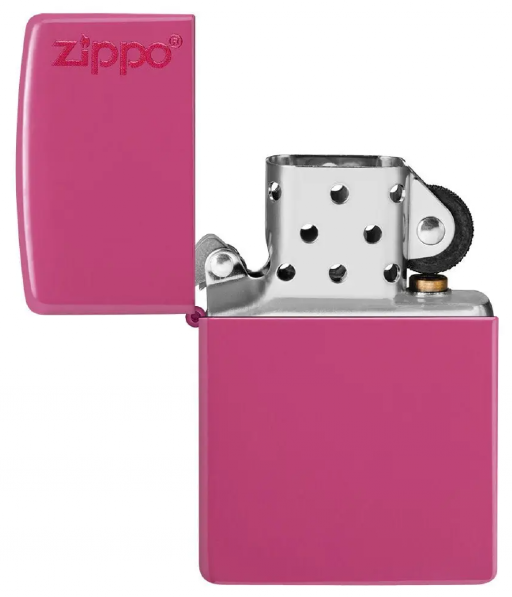Bật Lửa Zippo Sơn Tĩnh Điện Màu Hồng Bóng Logo Zippo - Sku 49846ZL – Zippo Frequency Zippo Logo