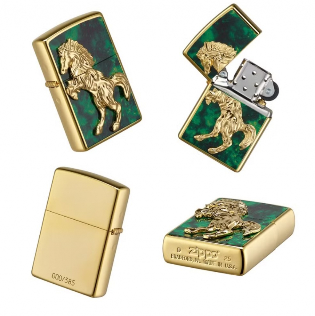 Bật lửa zippo Ngựa Mạ Vàng 2026 - Zippo CZA-3-28 – Zippo Year of the Horse 2026 Gold Plating Asia Limited Edition
