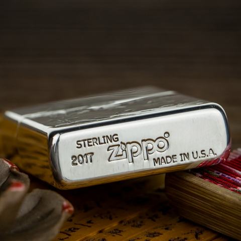 Bật Lửa Zippo Bạc Nguyên Khối Cao Cấp Khắc Cá Chép Trong Đầm Sen