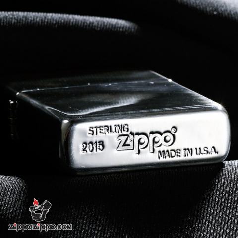 Bật Lửa Zippo Bạc Nguyên Khối Cao Cấp Khắc Hoa Văn Arabesque Và Logo Zippo Vỏ Dầy Bản Armor