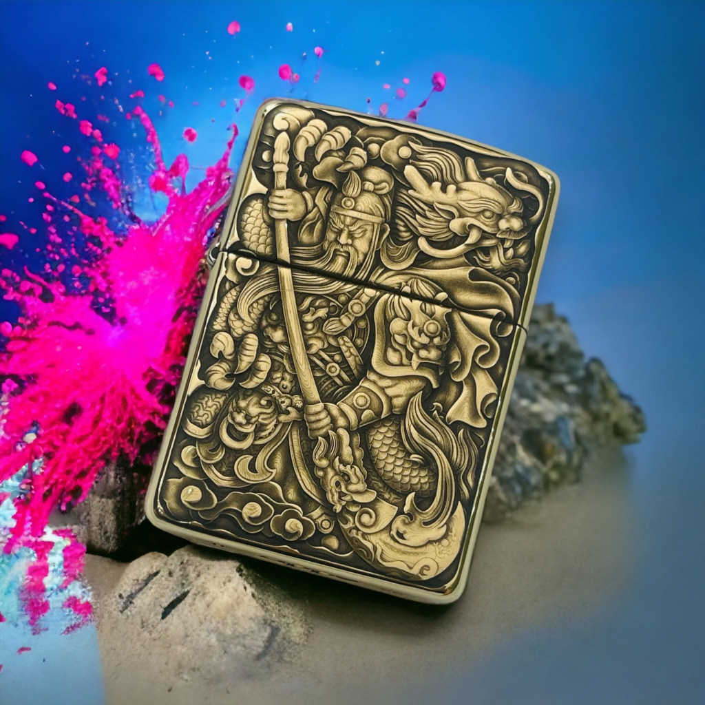 BẬT LỬA ZIPPO BẢN ĐỒNG TRƠN AMOR CHÍNH HÃNG KHẮC HÌNH 3D QUAN CÔNG ...